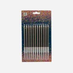 Свечи декоративные Золото 13 см 12 шт 