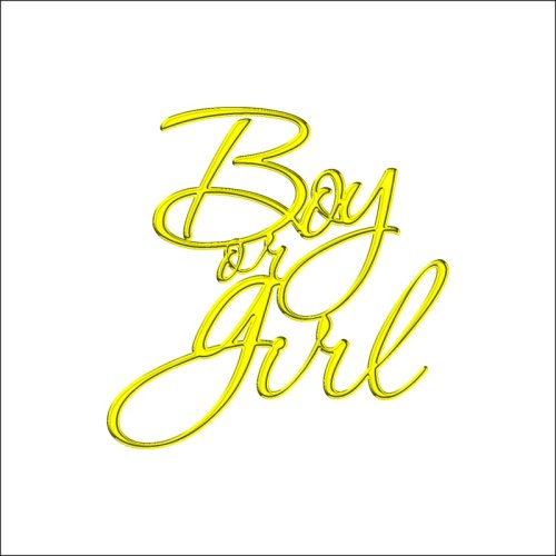 Топпер декоративный акриловый "Мальчик или девочка. Без вопроса" Золото 8х8 см ТСК53