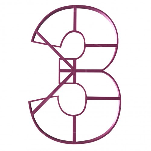 Вырубка пластиковая для торта "Цифра 3" 71595