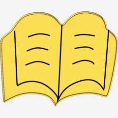 Топпер декоративный акриловый "Книга" Золото 4х3 см ТСК383