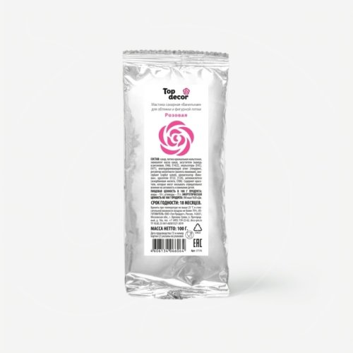 Мастика кондитерская ванильная Top Decor "Розовая" 100 г tp66064