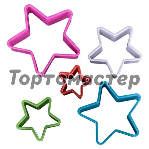Набор пластиковых вырубок "Звёзды" 5 шт 114617, 0R-00001215, и-33