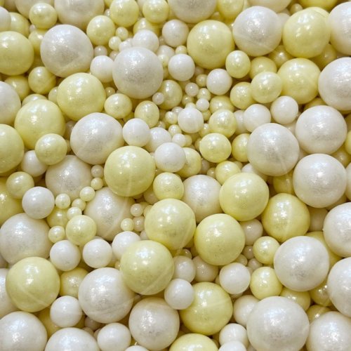 Посыпка кондитерская из дутого риса жемчуг "Серебряно-жёлтый микс" 50 г 140