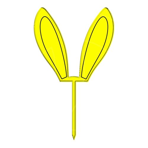 Топпер декоративный акриловый "Ушки кролика" Золото 7х6,5 см ТСК91