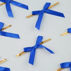 Твист-лента с бантиком синим 8 см 10 шт 