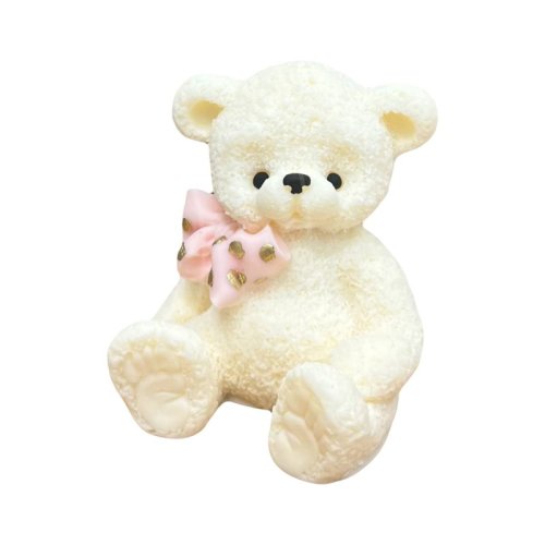 Фигурка из шоколадной глазури "Мишка с розовым бантиком" ФГ170розовый	