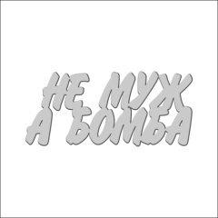 Топпер декоративный акриловый "Не муж, а бомба" Серебро 10х4,5 см ТСК147