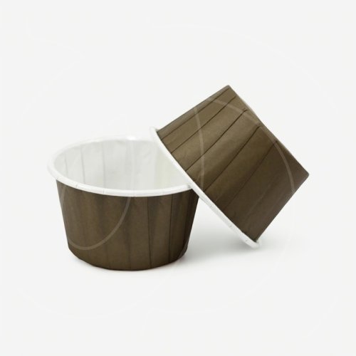 Капсула бумажная с подворотом Коричневая (с ламинацией) D50 H40 100 шт ForG MUFFIN PRO B/W 50*40 C, б-8