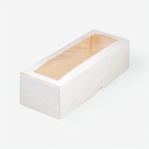 Коробка под рулет с окном белая 30х11х8 см 060620